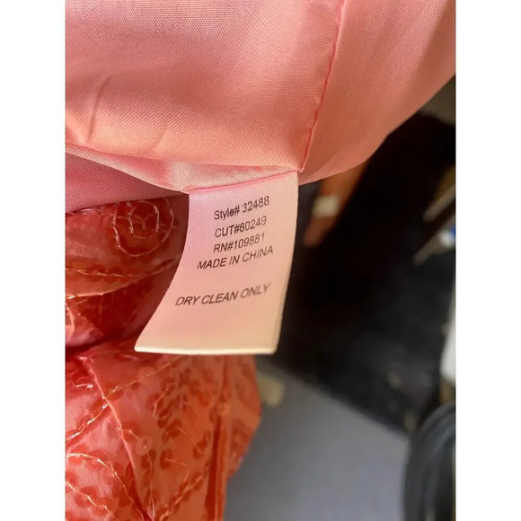 Oleg Cassini Pink Geometric Pattern Sequin Girly Silk Mini Cocktail Dress - Picture 5 of 8